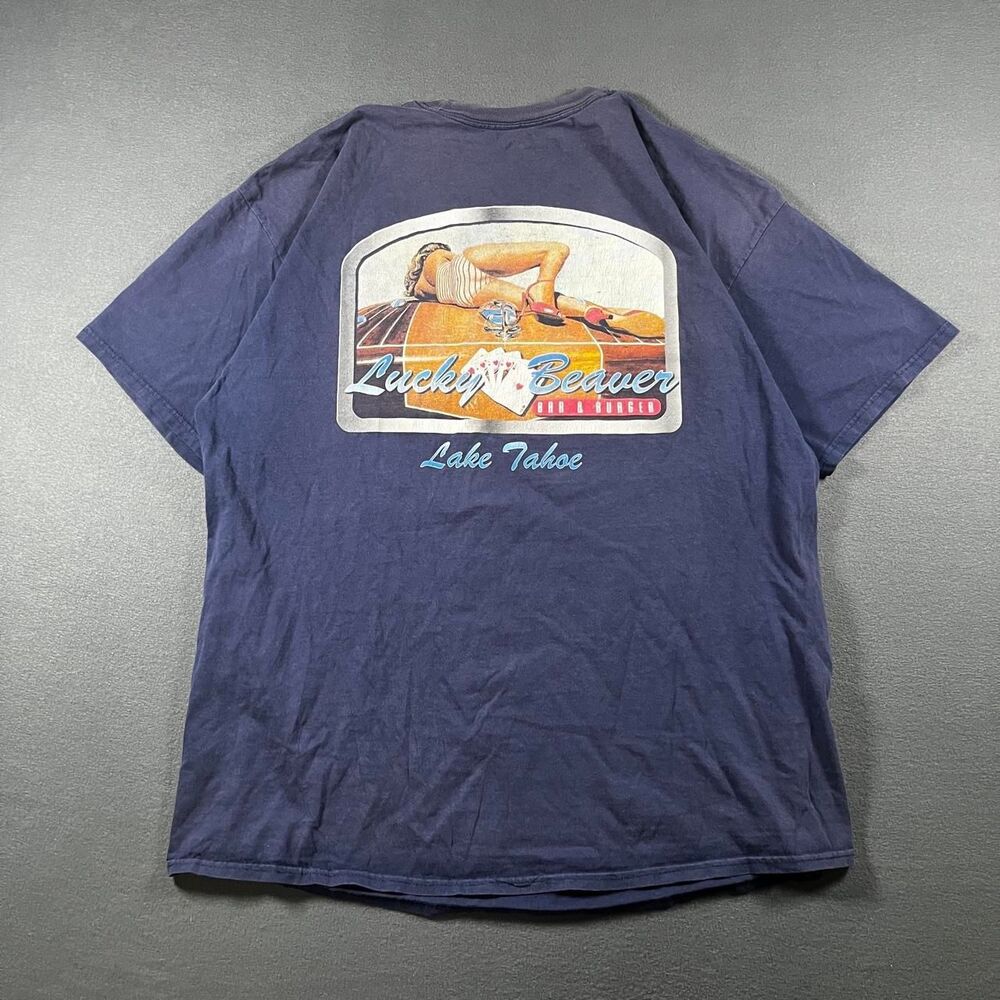 Unbranded Men's Navy and Blue T-shirt